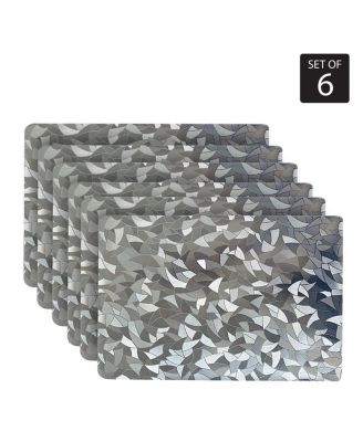 Изящные домашние реверсивные салфетки для обеденного стола с мерцающими металлическими листьями в помещении и на открытом воздухе -Набор из 6