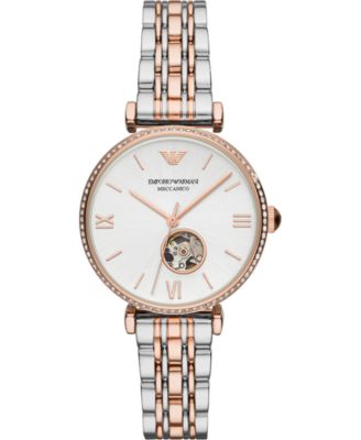emporio armani two tone ladies watch