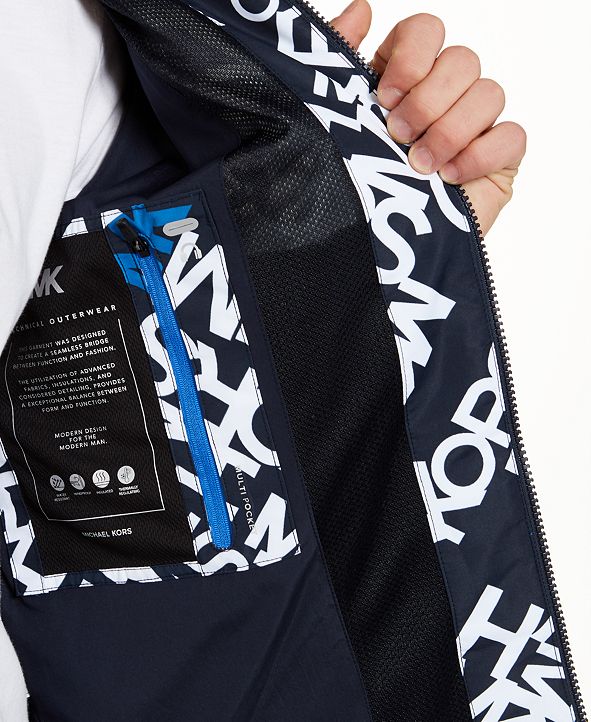 Michael Kors Men's Allover Logo Hooded Jacket & Reviews - Coats ...