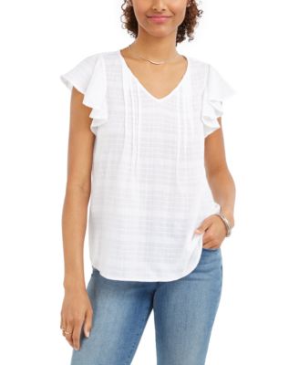 macys flutter sleeve top