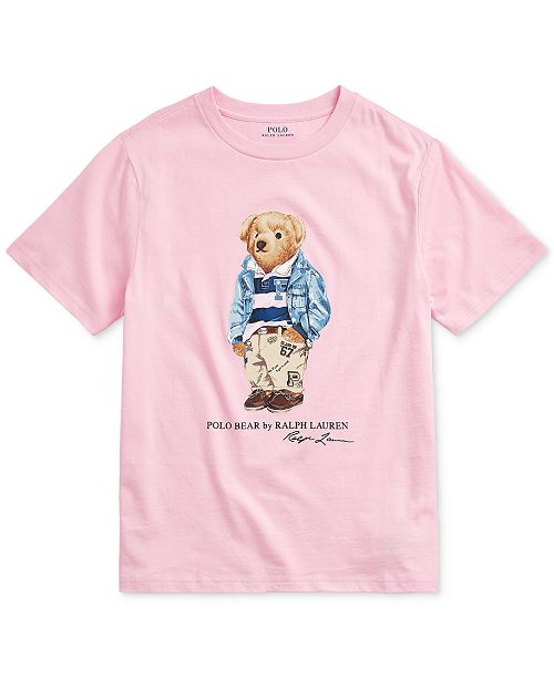 Polo Ralph Lauren Big Boys Preppy Bear Cotton Jersey T Shirt Reviews Shirts Tops Kids Macy S