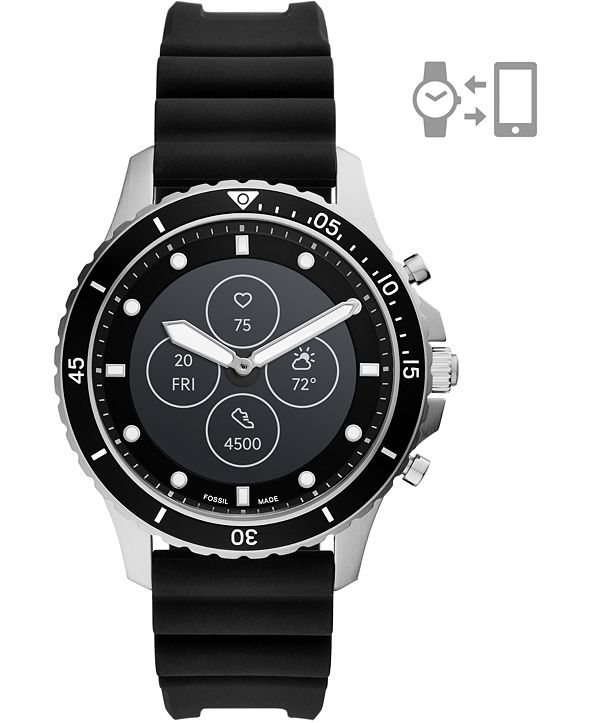 fossil black smart watch