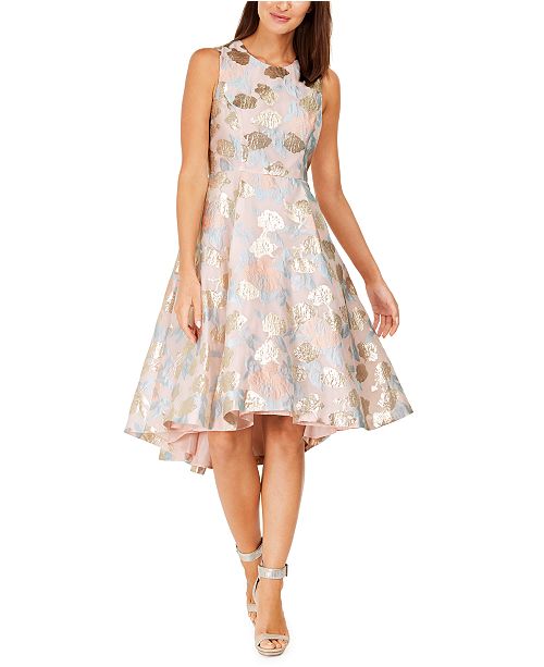 Calvin Klein Metallic Floral Jacquard Dress & Reviews - Dresses - Women -  Macy's