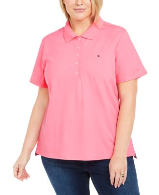 pink tommy hilfiger polo shirt