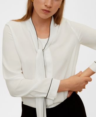 macys tie neck blouse
