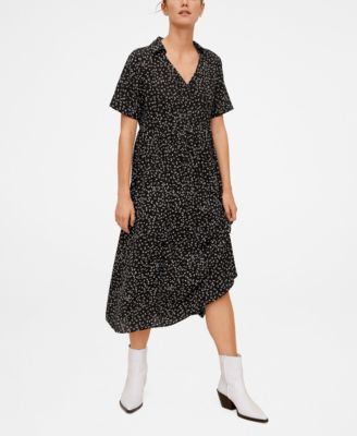 midi printed dress mango