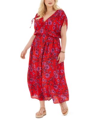 plus size floral maxi dress with sleeves