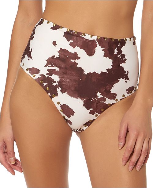 Jessica Simpson Cow Print Studded High Waist Bikini Bottoms Reviews Swimwear Women Macy S Jessica simpson rocked a smokin' one piece on instagram today, just days after marrying eric johnson in a lavish ceremony. jessica simpson cow print studded high