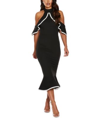cold shoulder sheath dress