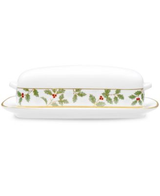 Сливочное масло Noritake Holly & Berry Gold в золотистой глазури, 8