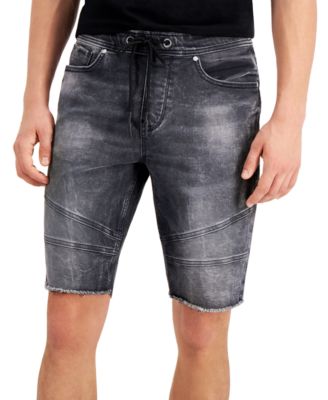 denim moto shorts