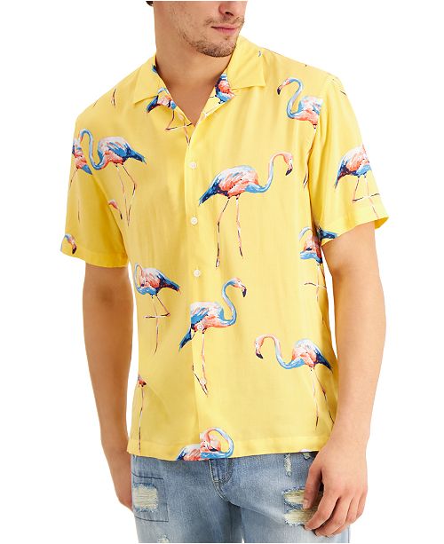 Sun Stone Men S Flamingo Camp Shirt Created For Macy S Reviews Casual Button Down Shirts Men Macy S