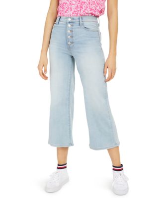 button fly cropped jeans