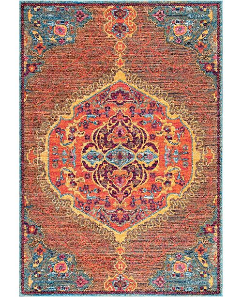 Nuloom Bodrum Vintage Inspired Medallion Maranda Orange 5 X 7 5 Area Rug Reviews Rugs Macy S