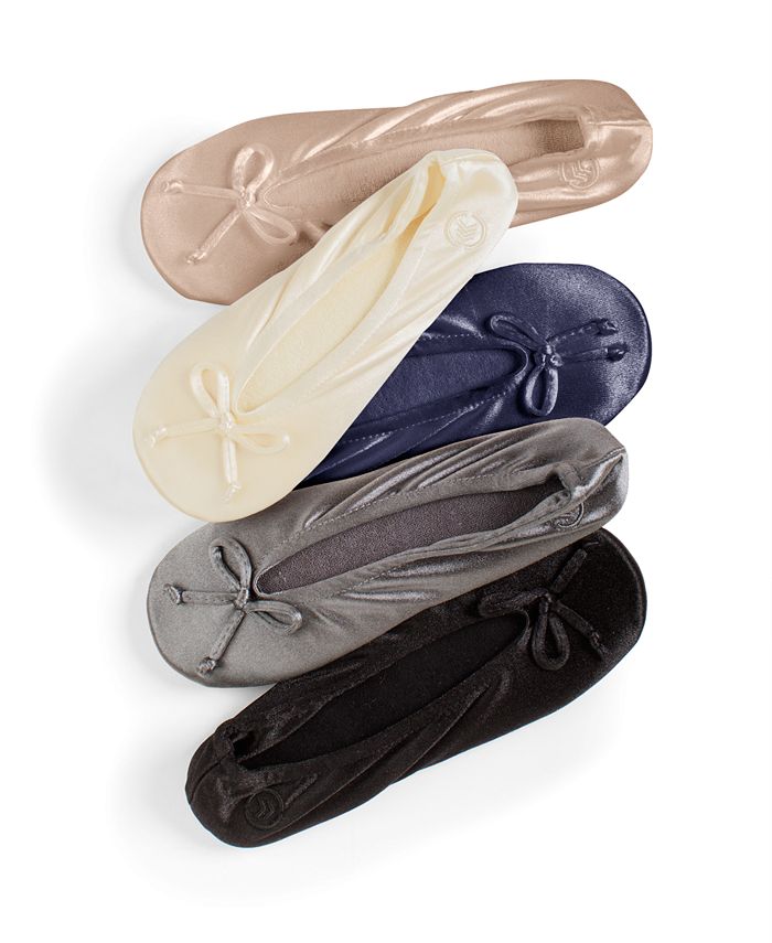 isotoner signature satin ballerina slippers