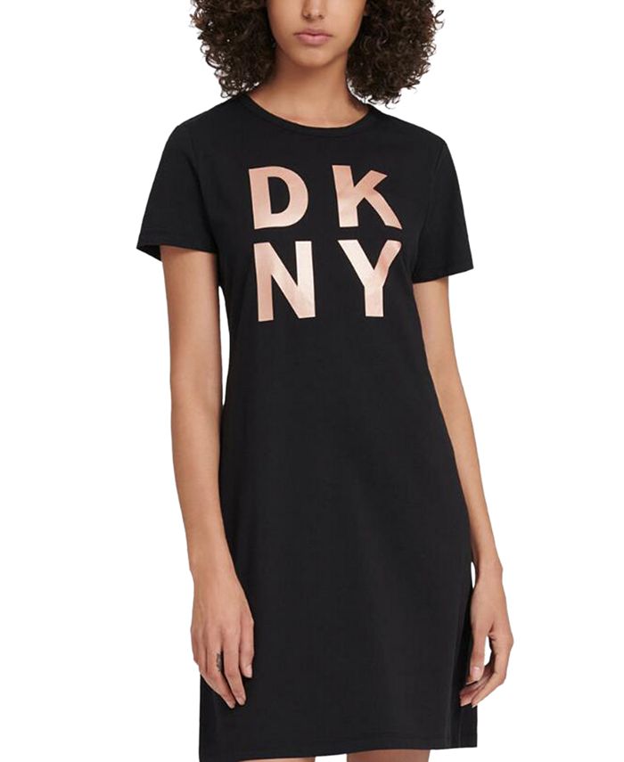 DKNY Sport Cotton StackedLogo TShirt Dress & Reviews Dresses Women Macy's