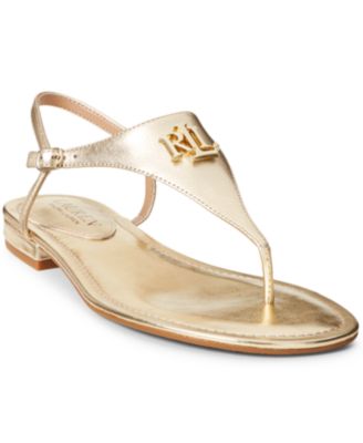 macy's gold flat sandals