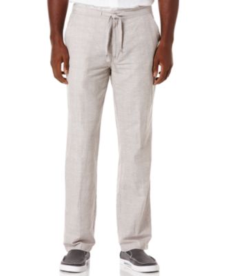 Cubavera Solid Linen-Blend Drawstring Pants - Pants - Men - Macy's