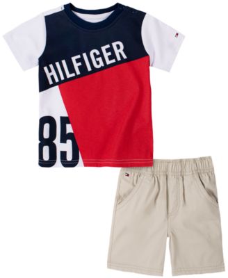 tommy hilfiger t shirt and shorts set