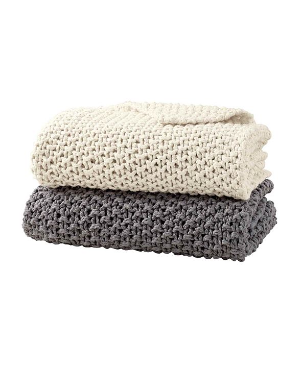 DKNY Pure Chunky Knit Throw & Reviews Blankets & Throws Bed & Bath