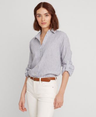 Lauren Ralph Lauren Striped Linen Shirt 