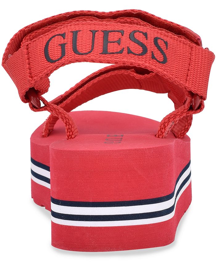 guess avin logo platform sandals