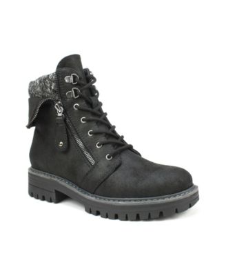 Mandy Lace-Up Lug Sole Booties 