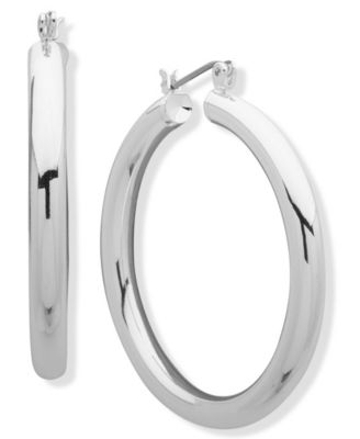nine west silver hoop earrings