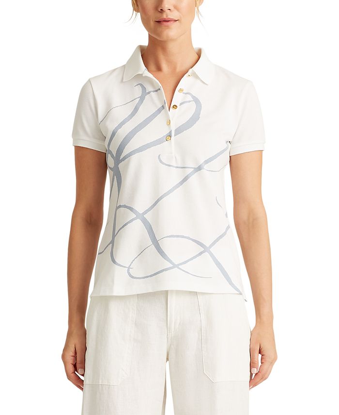 Lauren Ralph Lauren Printed Monogram Polo Shirt & Reviews - Tops ...