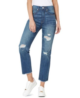 frayed hem denim jeans