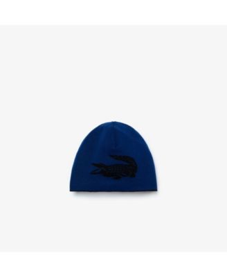 lacoste knitted logo beanie