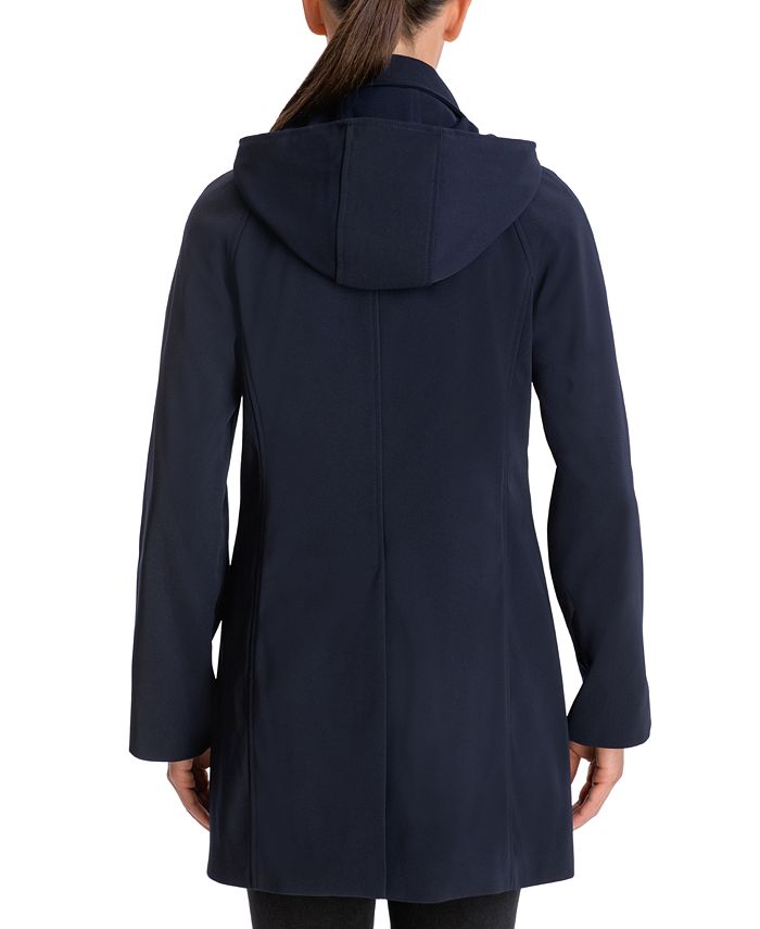 london fog single breasted hooded raincoat
