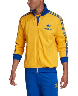 blue and yellow adidas track jacket