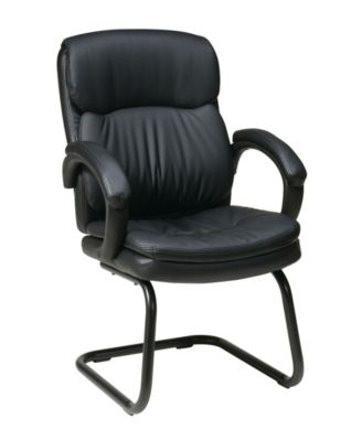 Кресло для посетителей OSP Home Furnitures из клееной кожи черного цвета