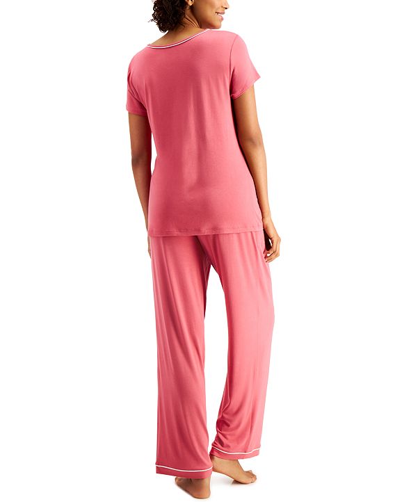 Alfani Women's Ultra-Soft Pajama Set, Created for Macy's ...