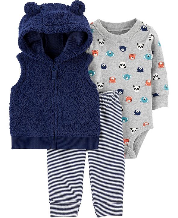 Carter's Baby Boy 3Piece Sherpa Little Vest Set & Reviews Sets