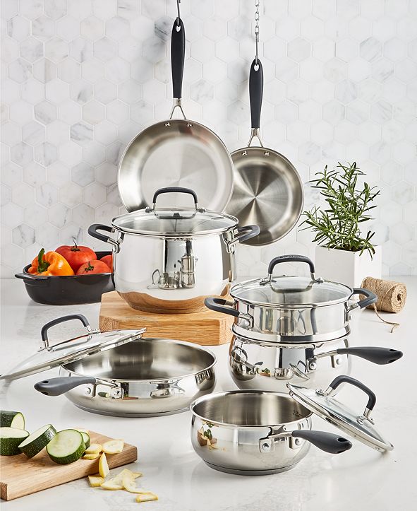 Belgique Stainless Steel 12Pc. Cookware Set, Created for Macy's