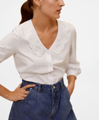 double baby collar shirt mango