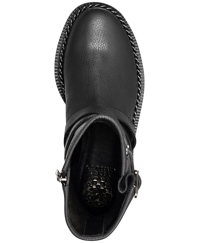 vince camuto women's ermania lace up lug sole combat booties