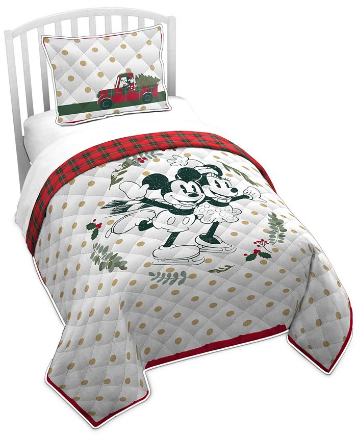 Mickey Mouse Closeout Mickey And Minnie Mouse 2 Pc Twin Quilt Set Reviews Bed In A Bag Bed Bath Macy S