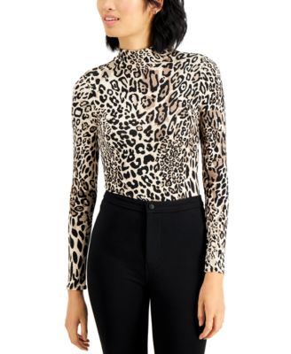 cheetah mock neck