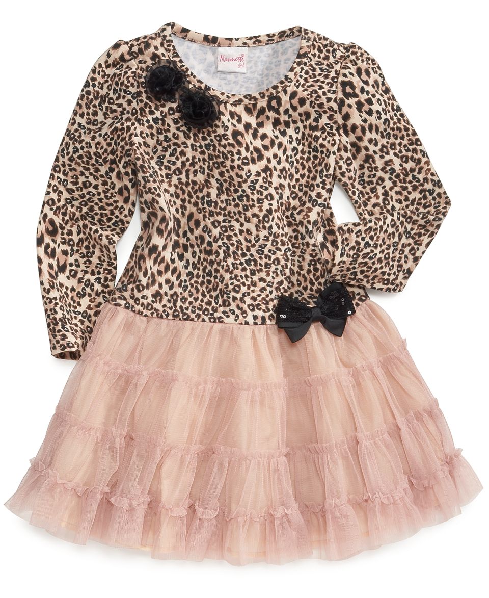 Nannette Kids Dress, Little Girls Leopard Tutu Dress   Kids