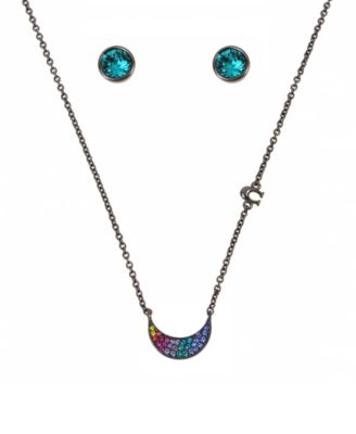 swarovski crystal necklace and earring set