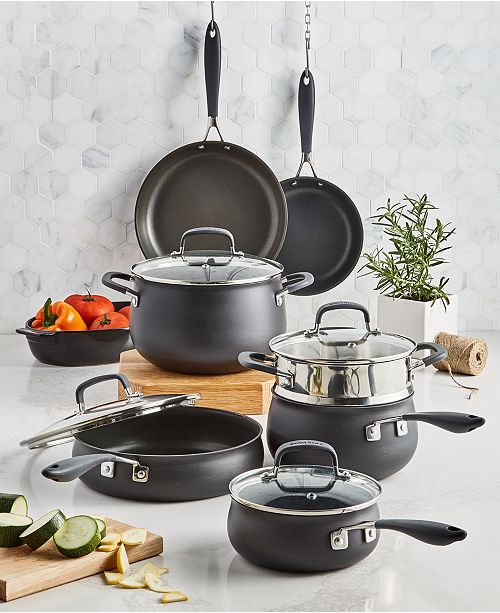 Belgique Hard Anodized Aluminum 12 Pc Nonstick Cookware Set Created For Macy S Reviews Home Macy S
