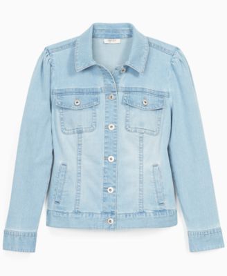 denim jackets with puff shoulders