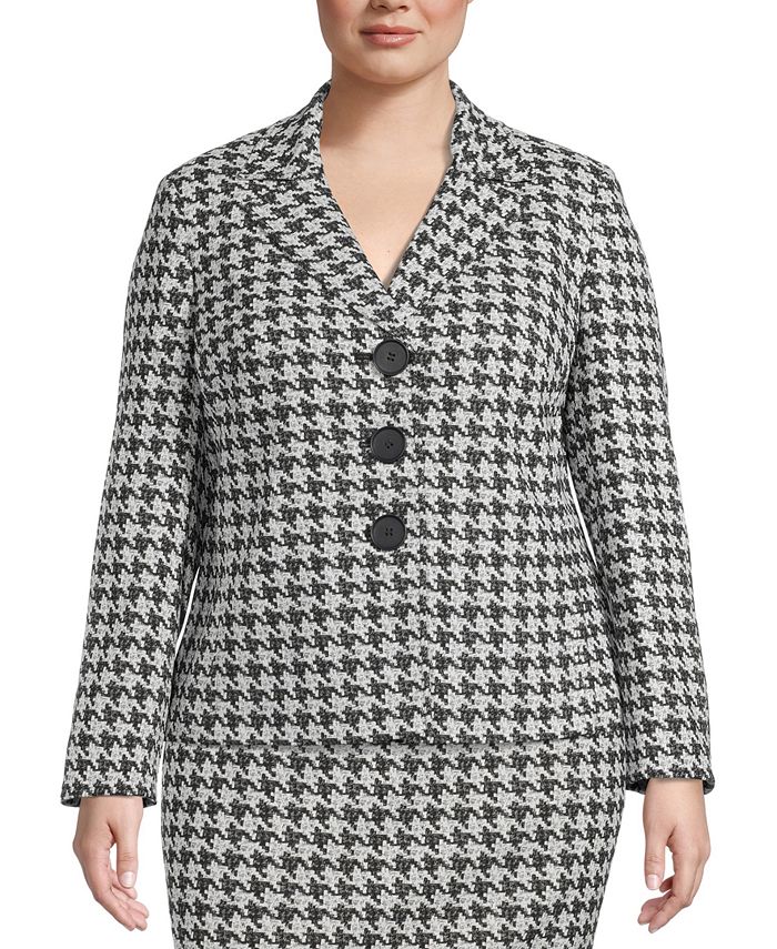 women's plus size houndstooth jacket