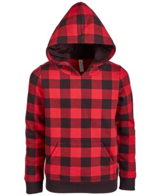 red plaid hoodie women's