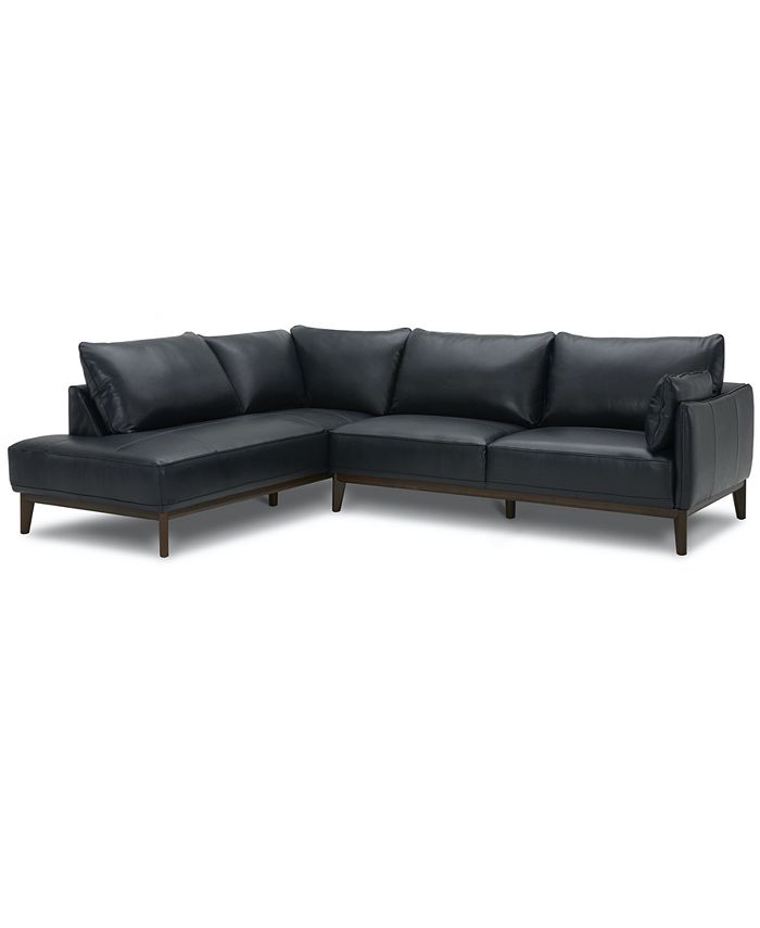 Furniture Jollene Leather 2Pc. Sectional with Chaise, Created for Macy
