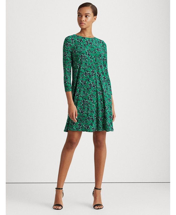 Lauren Ralph Lauren Floral Matte Jersey Dress Reviews Dresses Women Macy S Nwt ralph lauren jersey cocktail summer party paisley floral blue/multi dress m. macy s