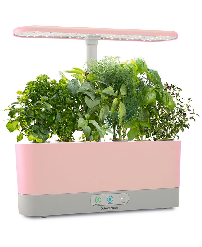AeroGarden Harvest Slim Pink with Gourmet Herbs 6Pod Seed Kit